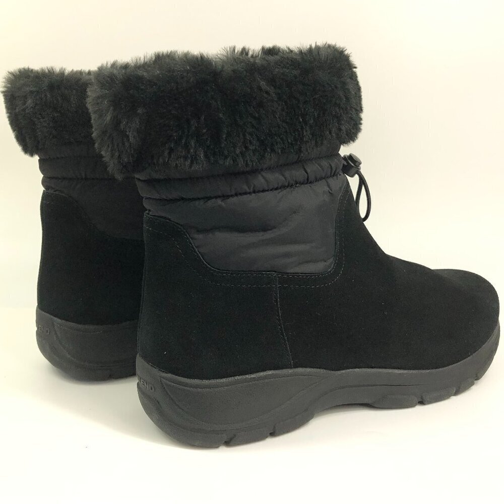 Lands' End Black Snow Boots Boots With Faux Fur Top Size 11D